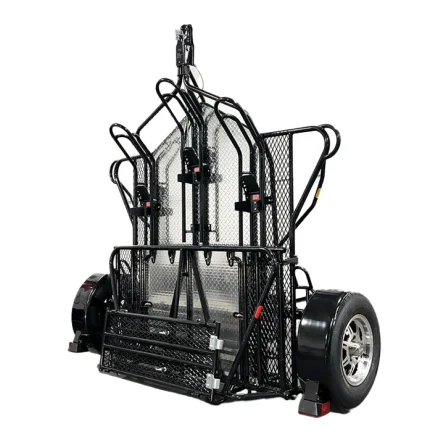 AMEXSO 3-Rail Motorcycle Trailer with Folding Stand-Up Storage
